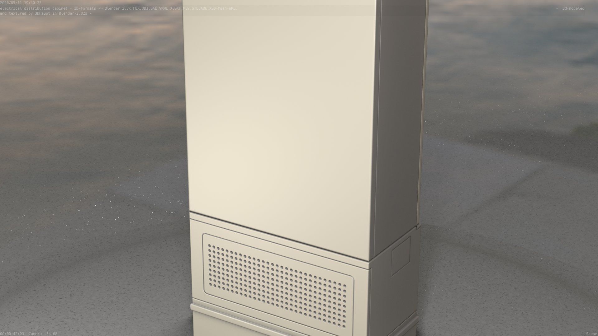 Electrical Distribution Cabinet 11 Low-poly 3D model_12