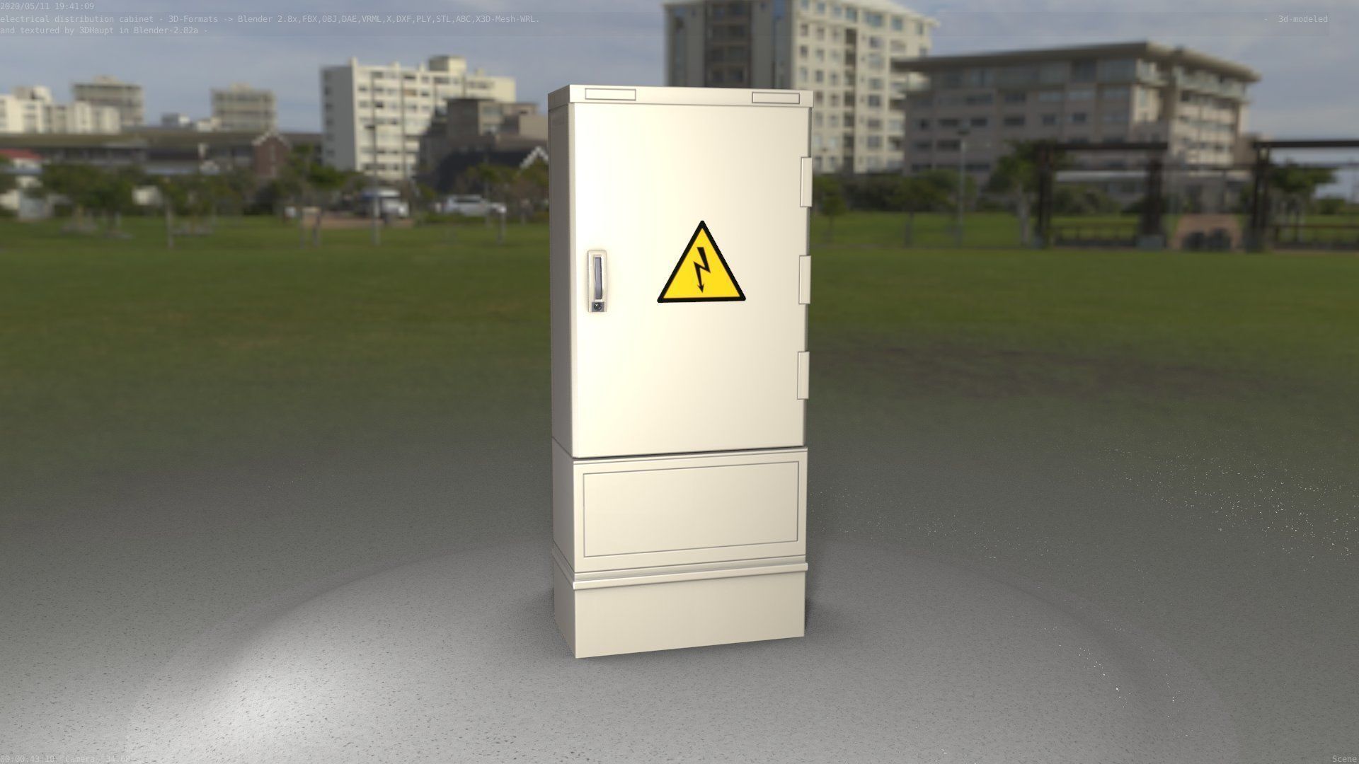 Electrical Distribution Cabinet 11 Low-poly 3D model_46