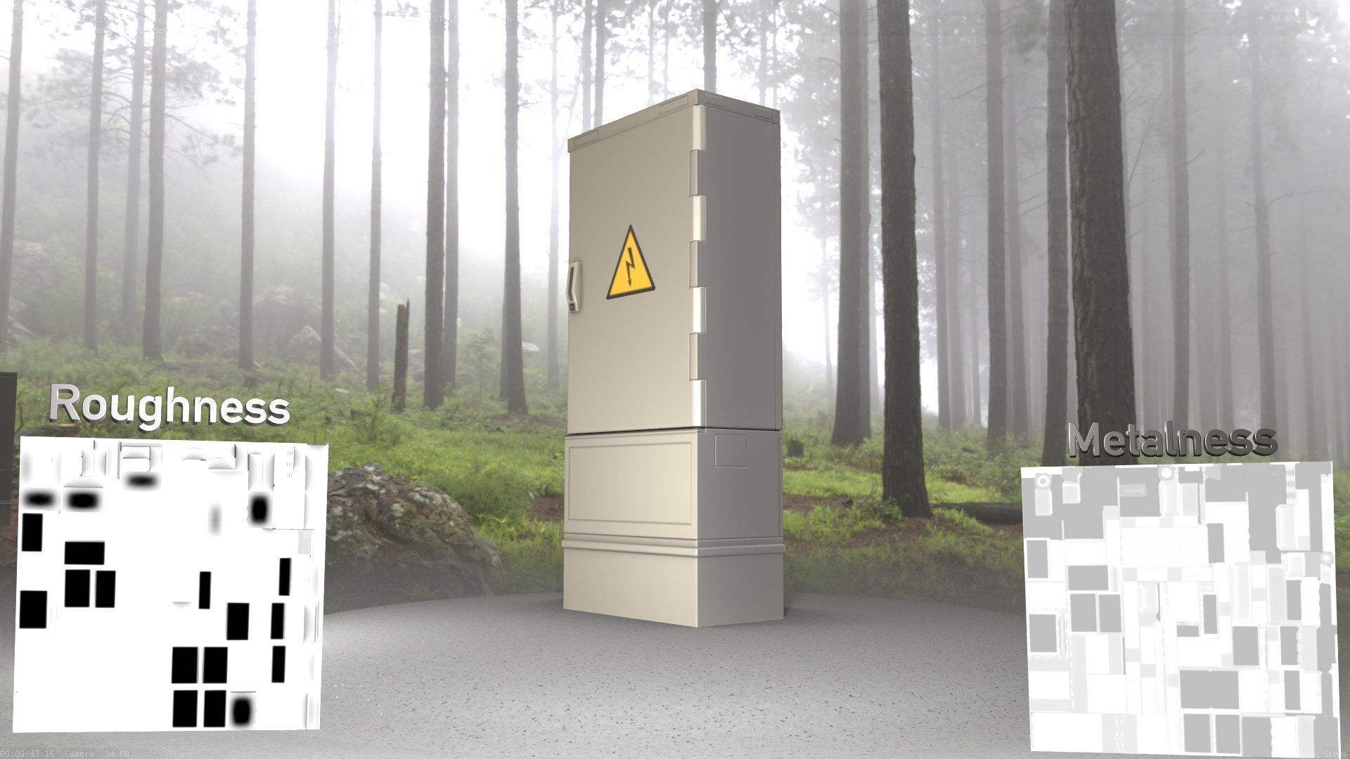 Electrical Distribution Cabinet 11 Low-poly 3D model_2