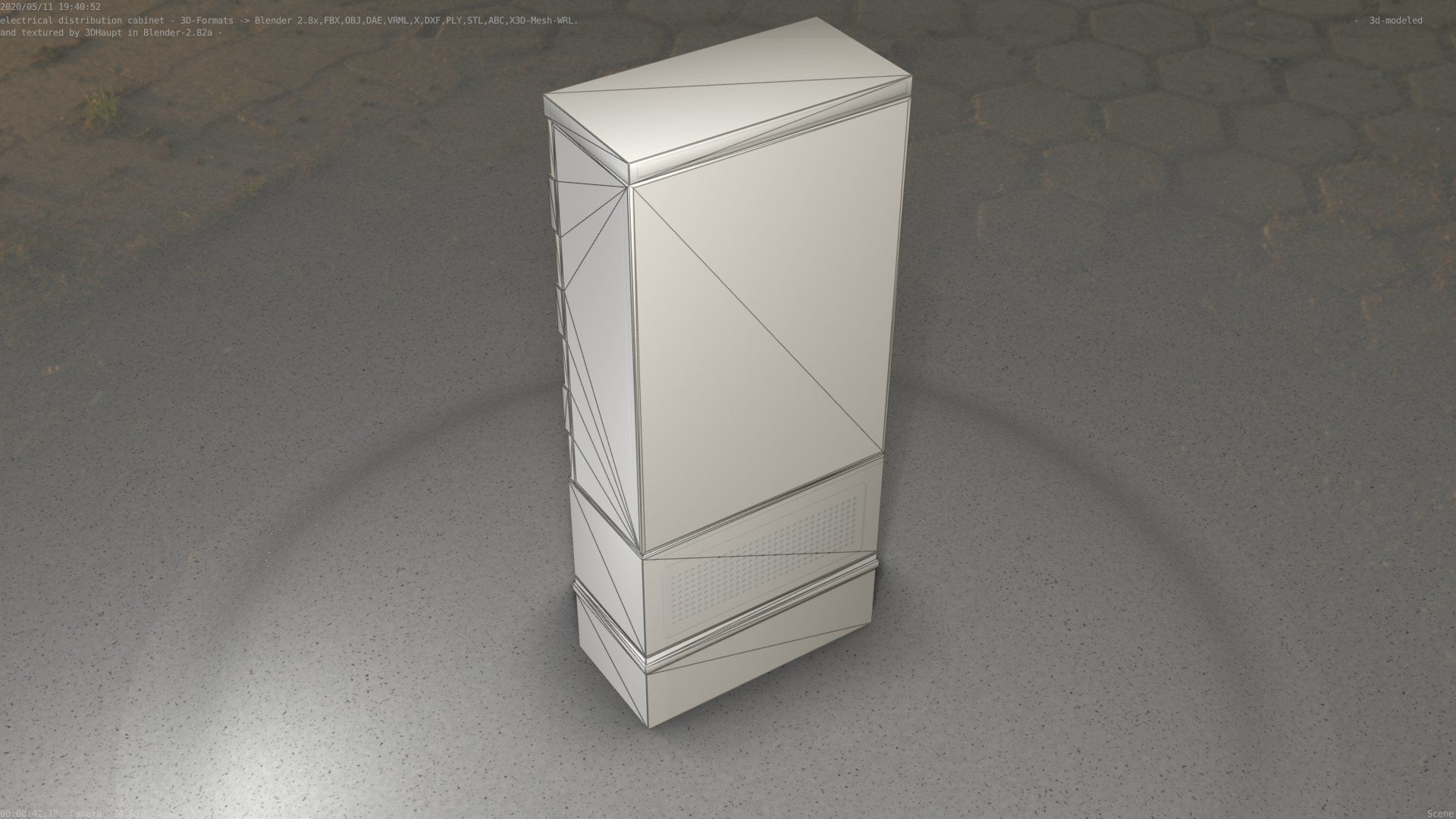 Electrical Distribution Cabinet 11 Low-poly 3D model_30