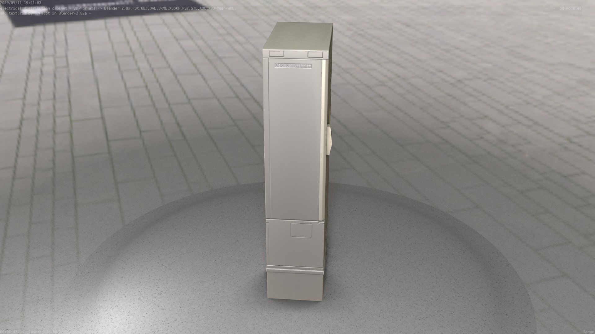 Electrical Distribution Cabinet 11 Low-poly 3D model_40