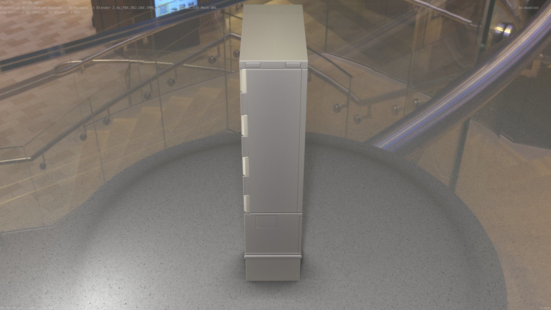 Electrical Distribution Cabinet 11 Low-poly 3D model_26