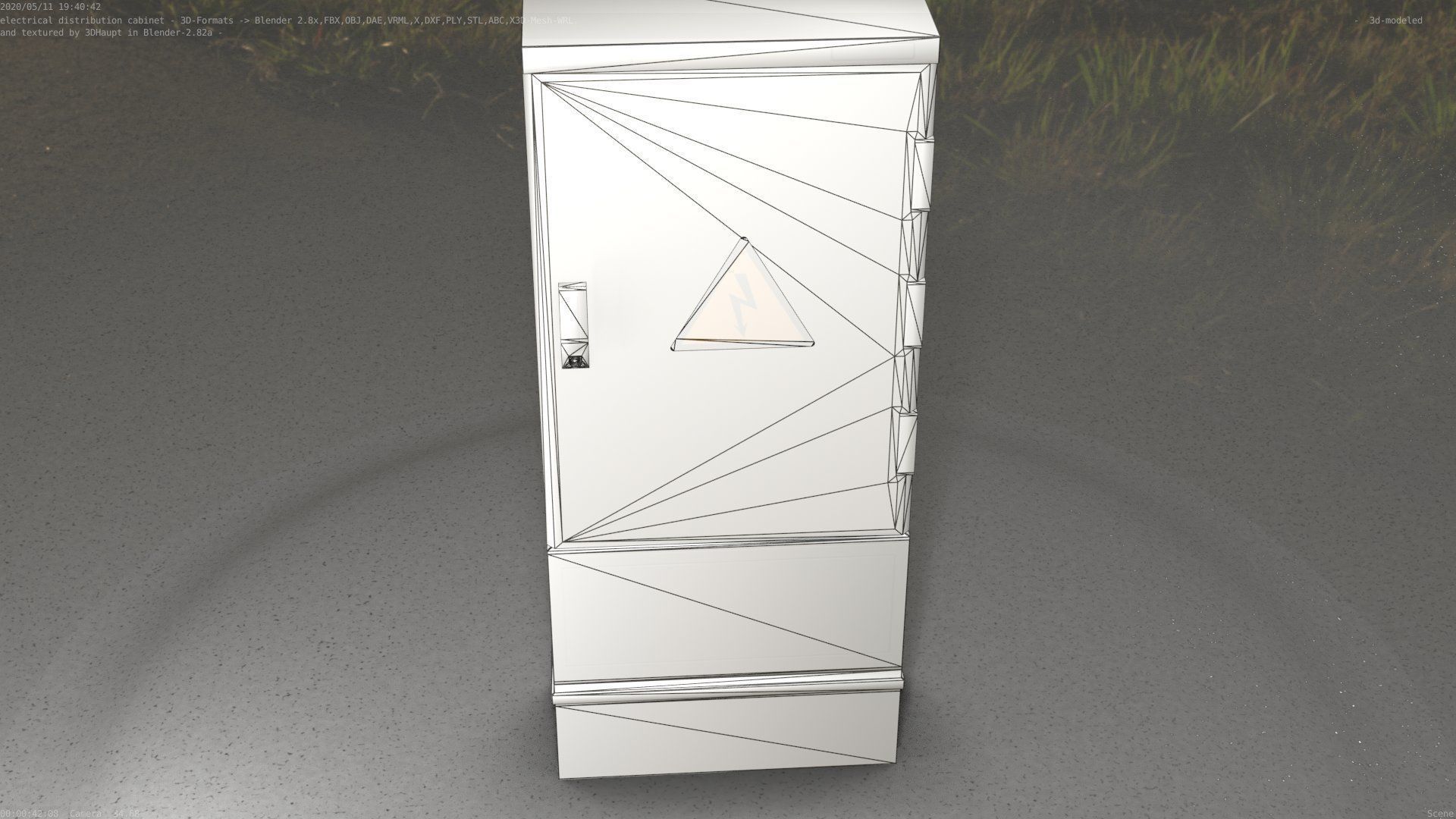 Electrical Distribution Cabinet 11 Low-poly 3D model_20
