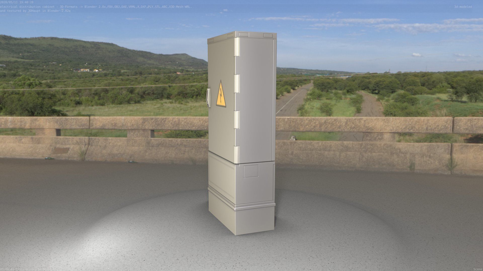 Electrical Distribution Cabinet 11 Low-poly 3D model_5