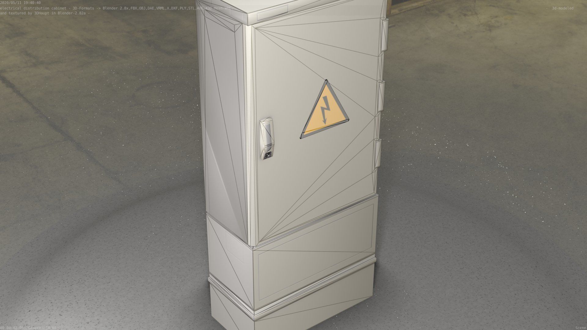 Electrical Distribution Cabinet 11 Low-poly 3D model_18