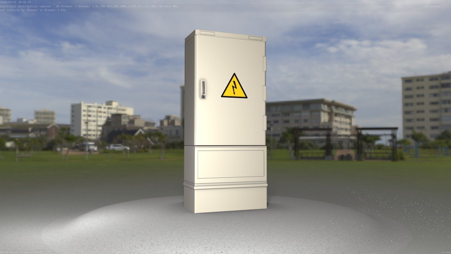 Electrical Distribution Cabinet 11 Low-poly 3D model_73