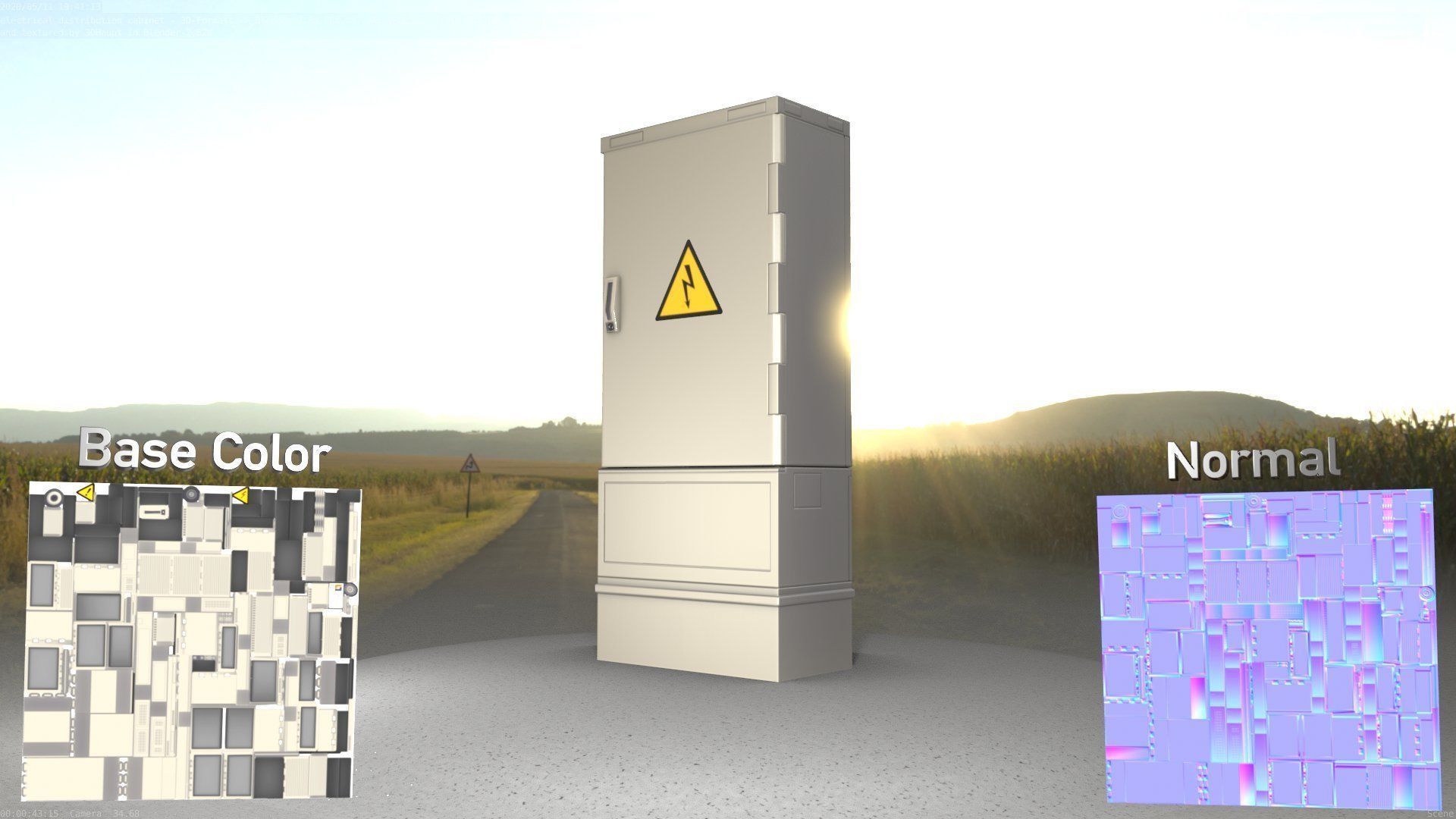 Electrical Distribution Cabinet 11 Low-poly 3D model_1