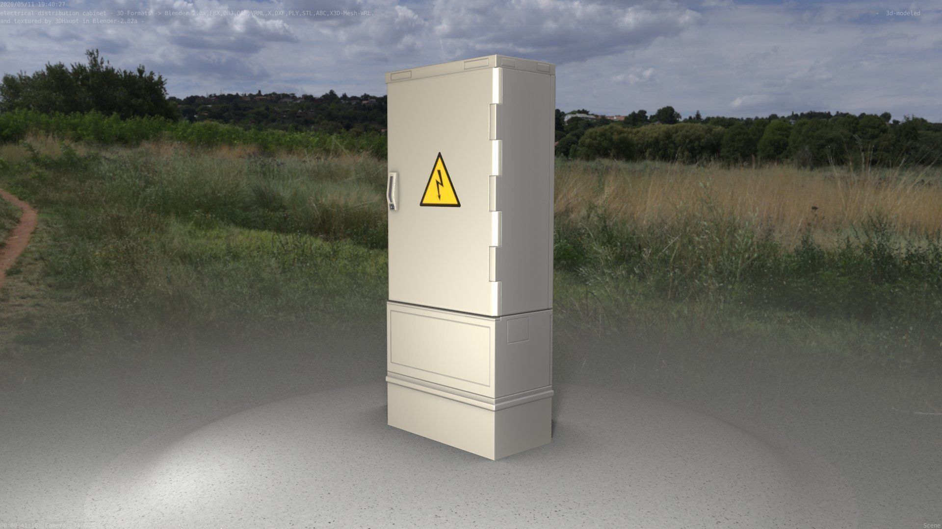 Electrical Distribution Cabinet 11 Low-poly 3D model_4