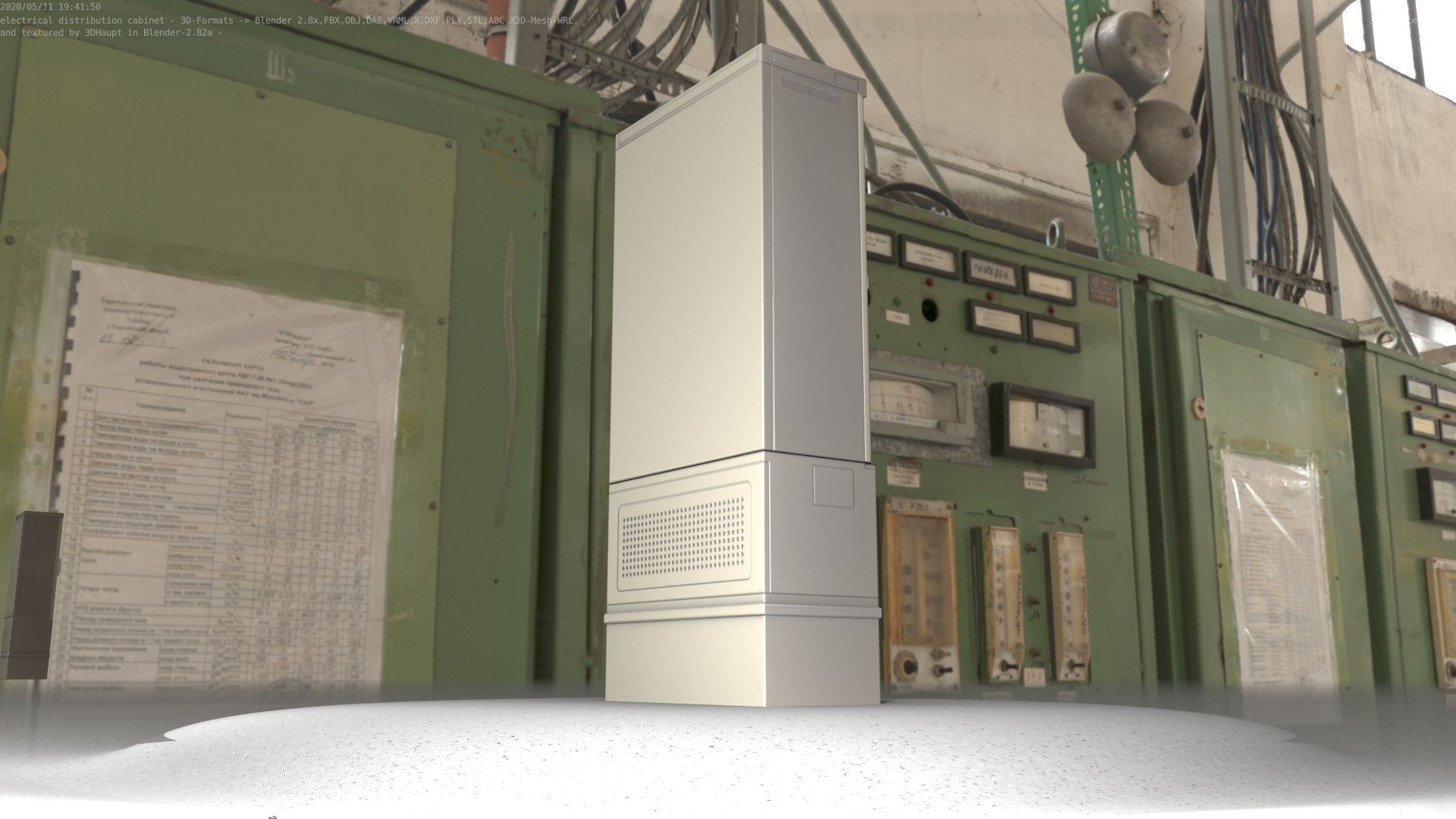 Electrical Distribution Cabinet 11 Low-poly 3D model_90