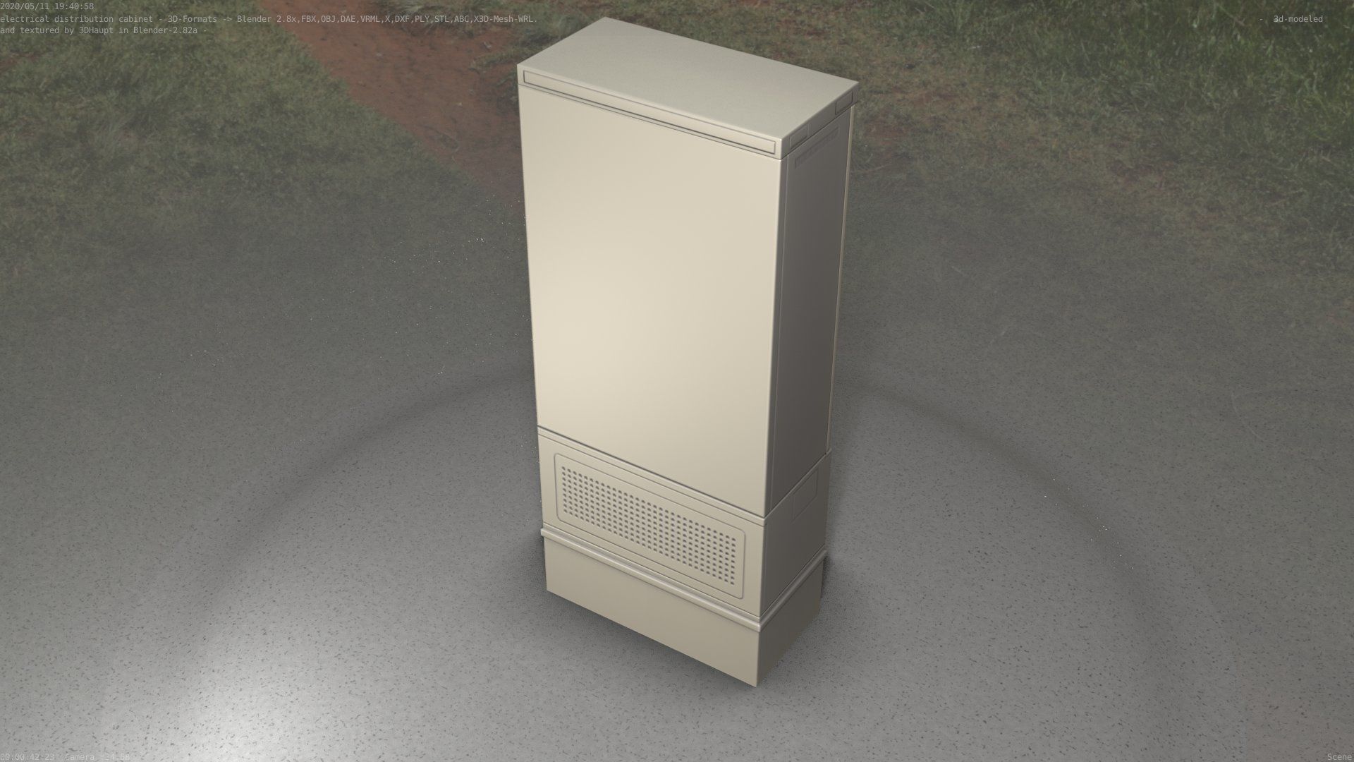 Electrical Distribution Cabinet 11 Low-poly 3D model_35