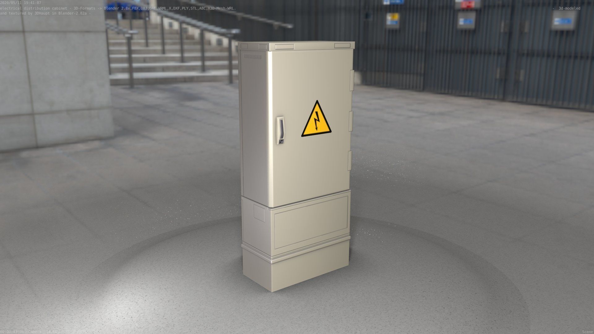 Electrical Distribution Cabinet 11 Low-poly 3D model_44