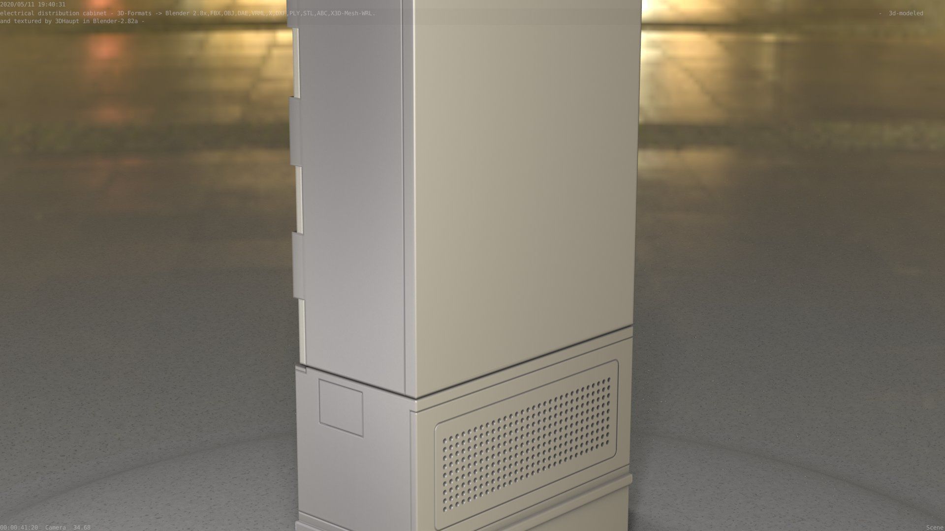 Electrical Distribution Cabinet 11 Low-poly 3D model_8
