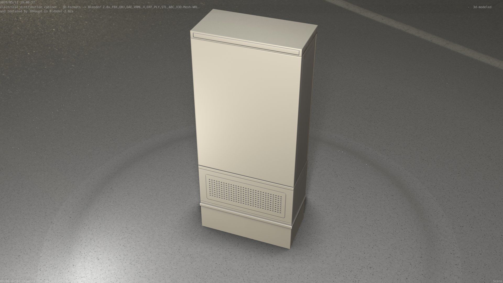 Electrical Distribution Cabinet 11 Low-poly 3D model_34