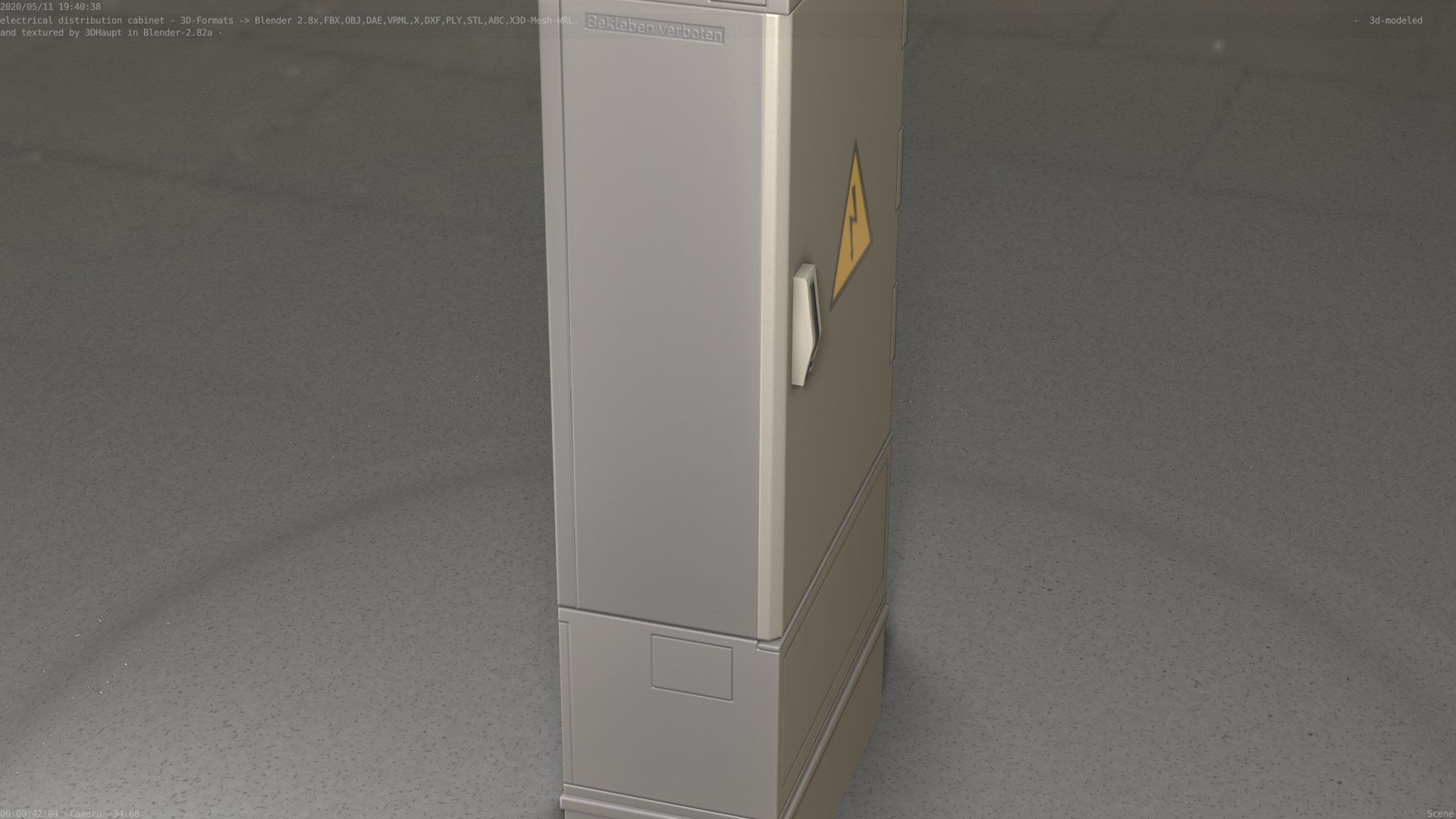 Electrical Distribution Cabinet 11 Low-poly 3D model_16