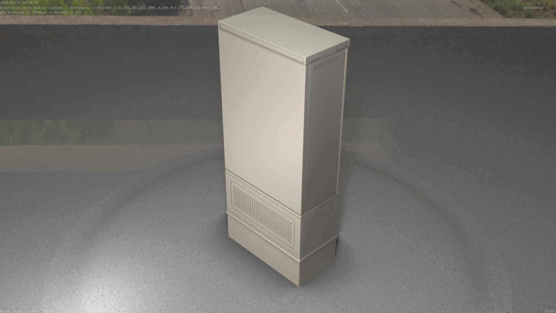 Electrical Distribution Cabinet 11 Low-poly 3D model_36
