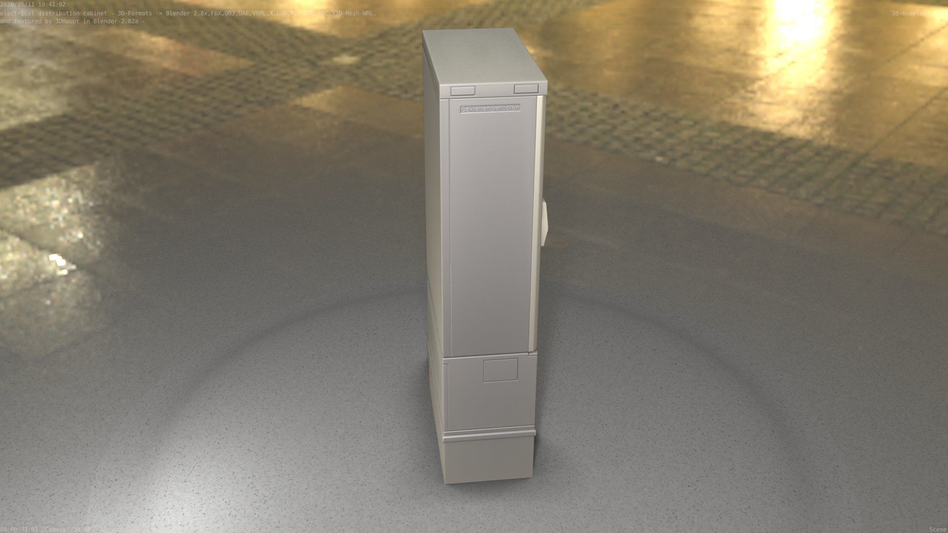 Electrical Distribution Cabinet 11 Low-poly 3D model_39