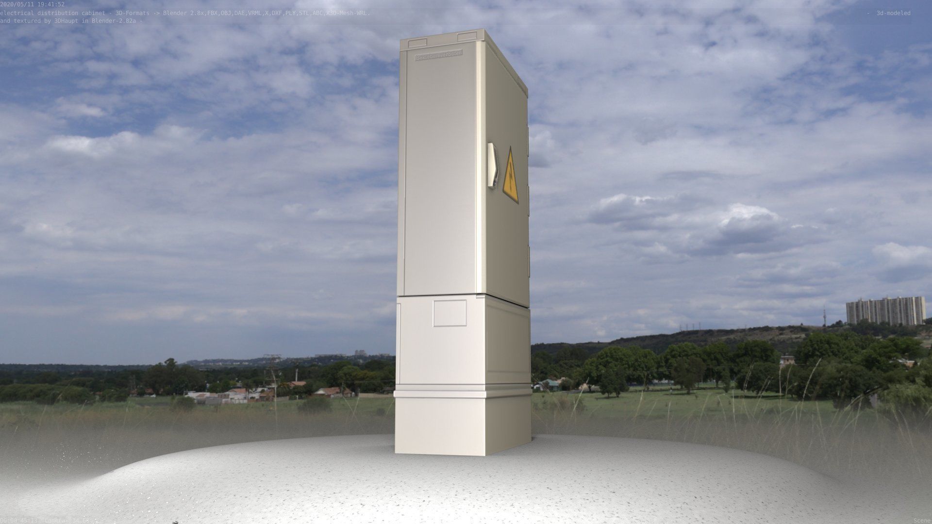 Electrical Distribution Cabinet 11 Low-poly 3D model_93