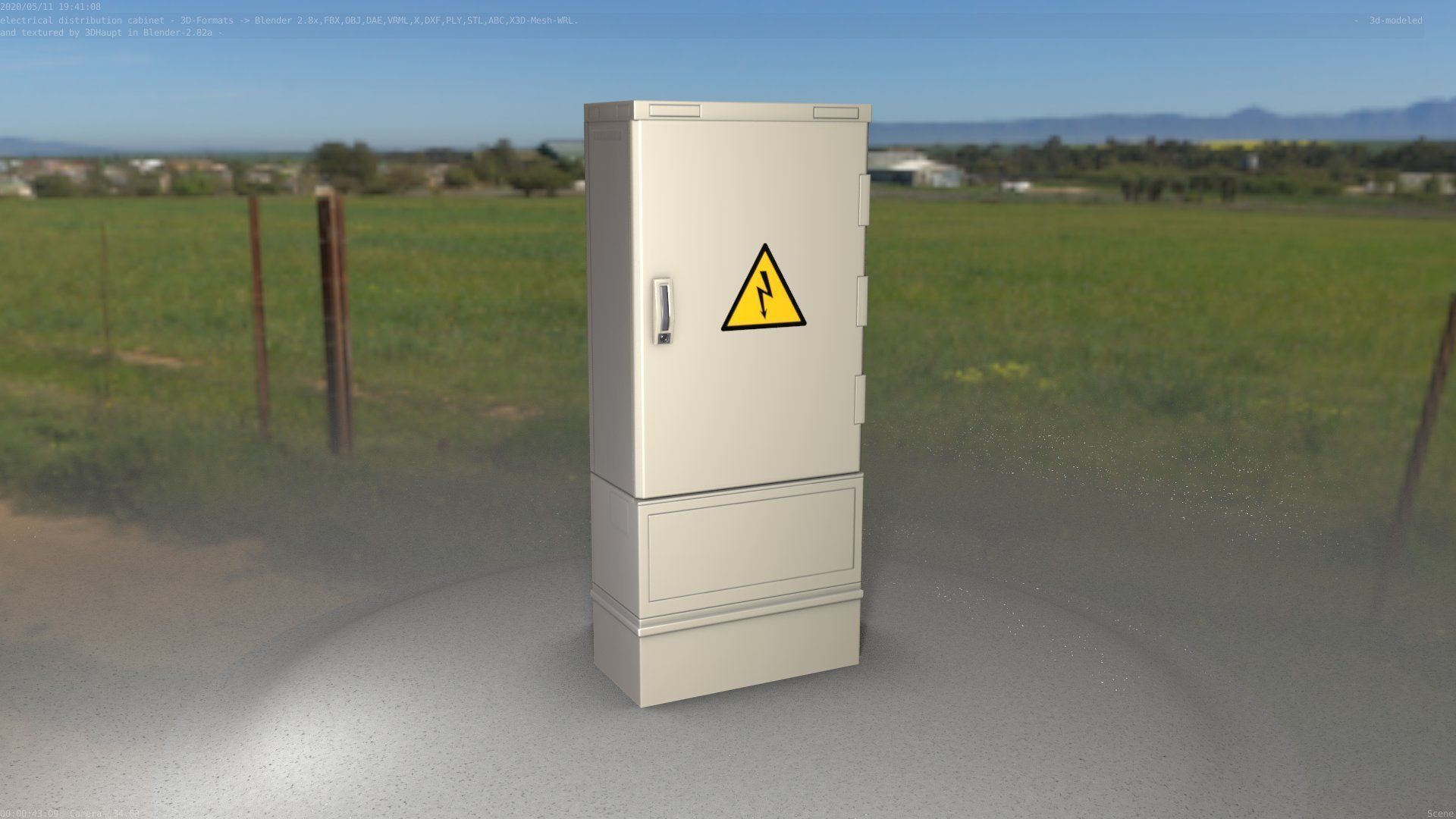 Electrical Distribution Cabinet 11 Low-poly 3D model_45