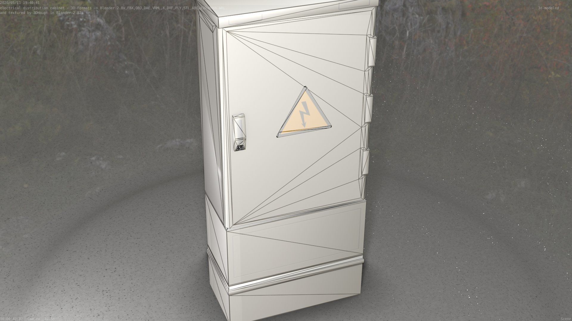 Electrical Distribution Cabinet 11 Low-poly 3D model_19
