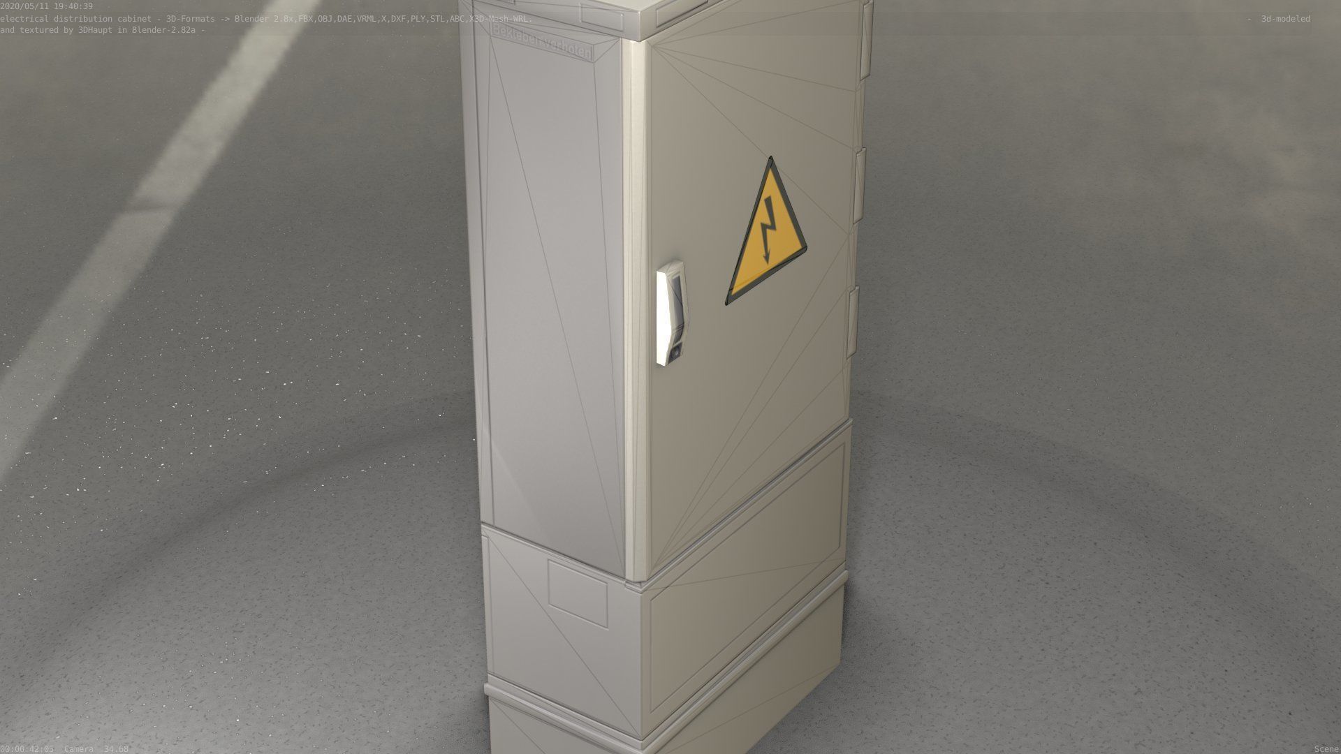 Electrical Distribution Cabinet 11 Low-poly 3D model_17