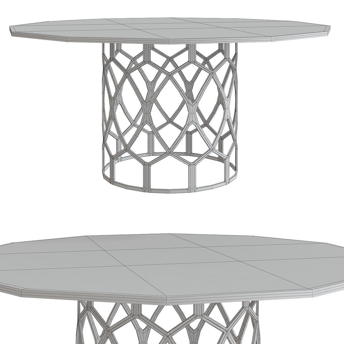 Coffee table 3d model collection 10 pieces Low-poly 3D model_6