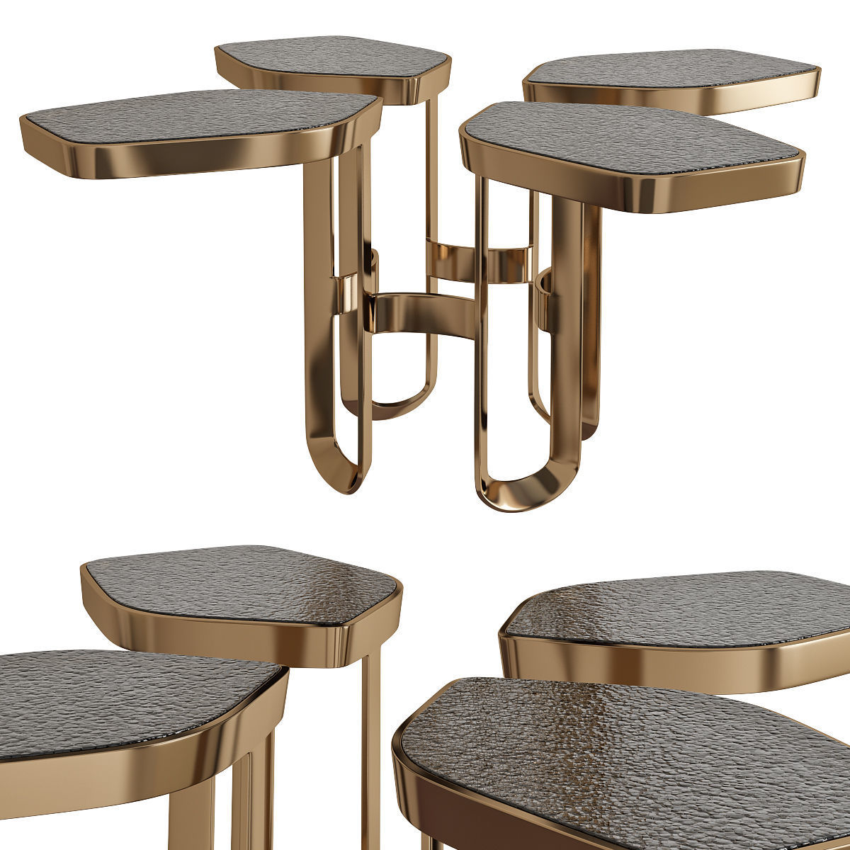 Coffee table 3d model collection 10 pieces Low-poly 3D model_26