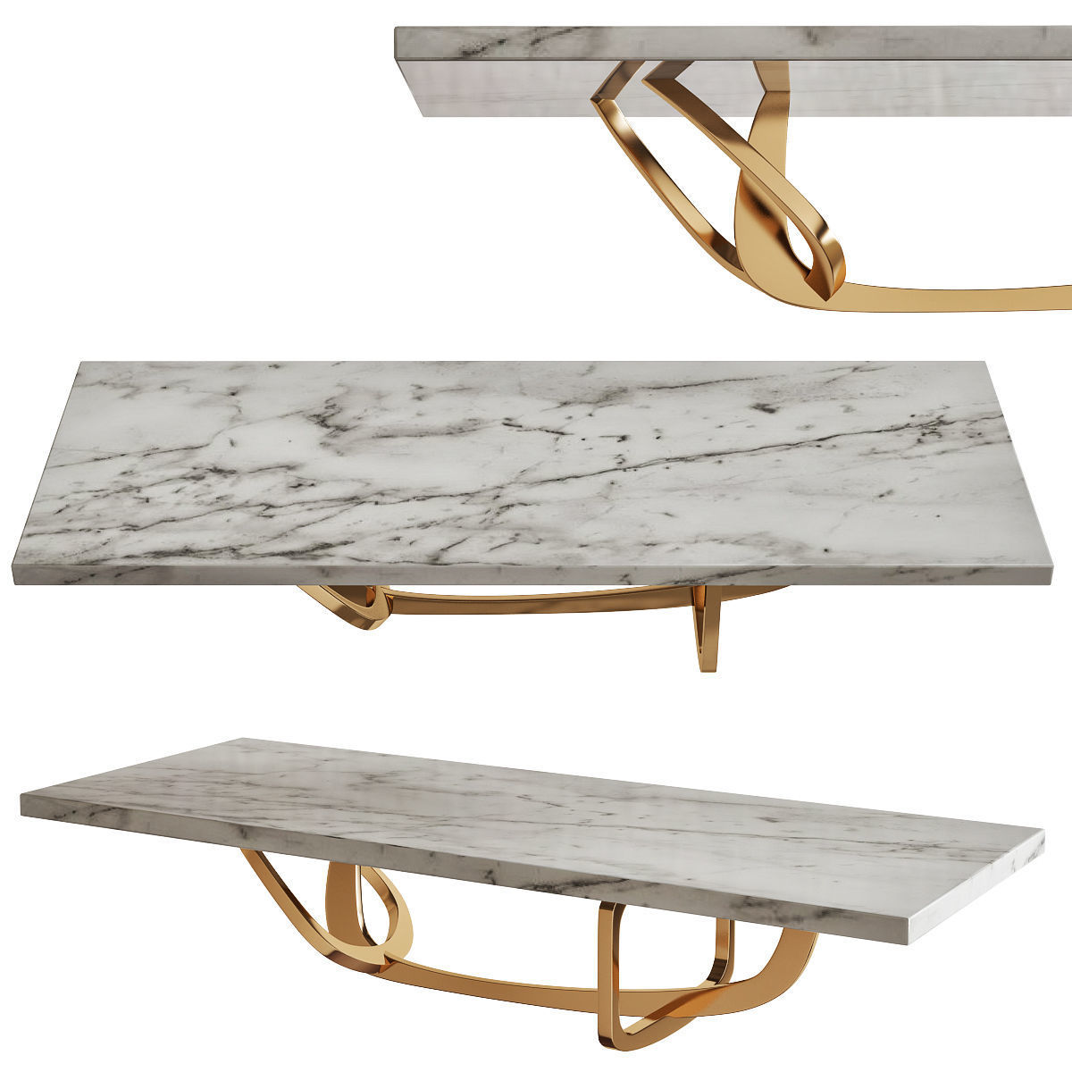 Coffee table 3d model collection 10 pieces Low-poly 3D model_11