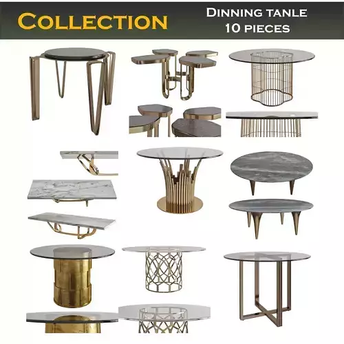 Coffee table 3d model collection 10 pieces