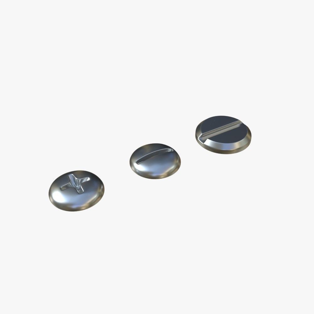 Screw and bolt heads 3D model_10