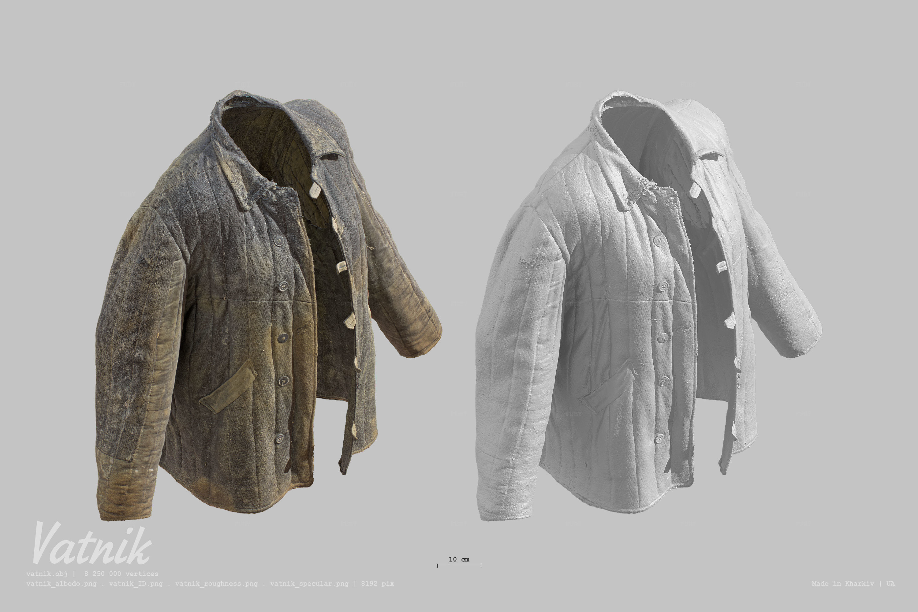 Vatnik RAW Scan PBR 3D model_3