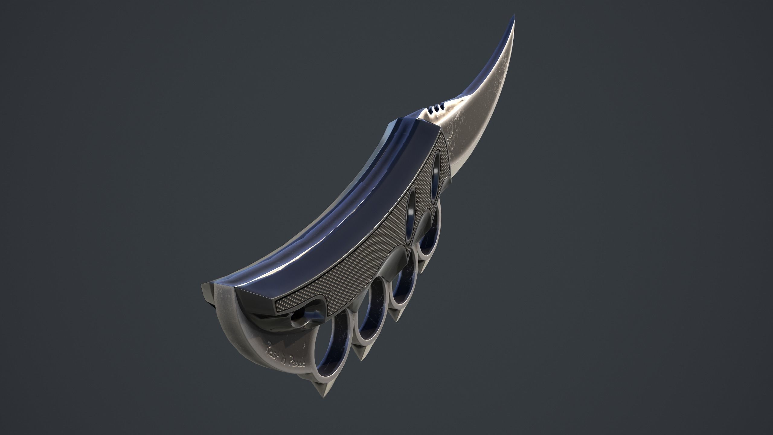 New Design of Knife Low-poly 3D model_7