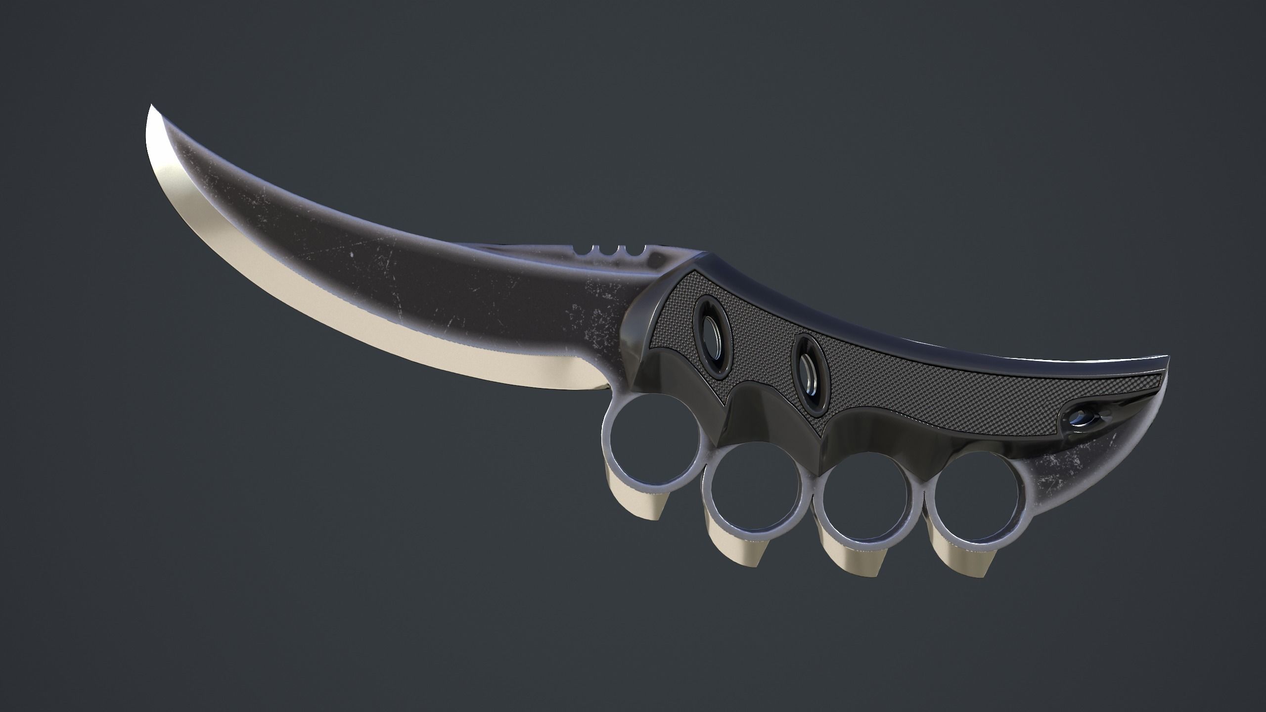 New Design of Knife Low-poly 3D model_3