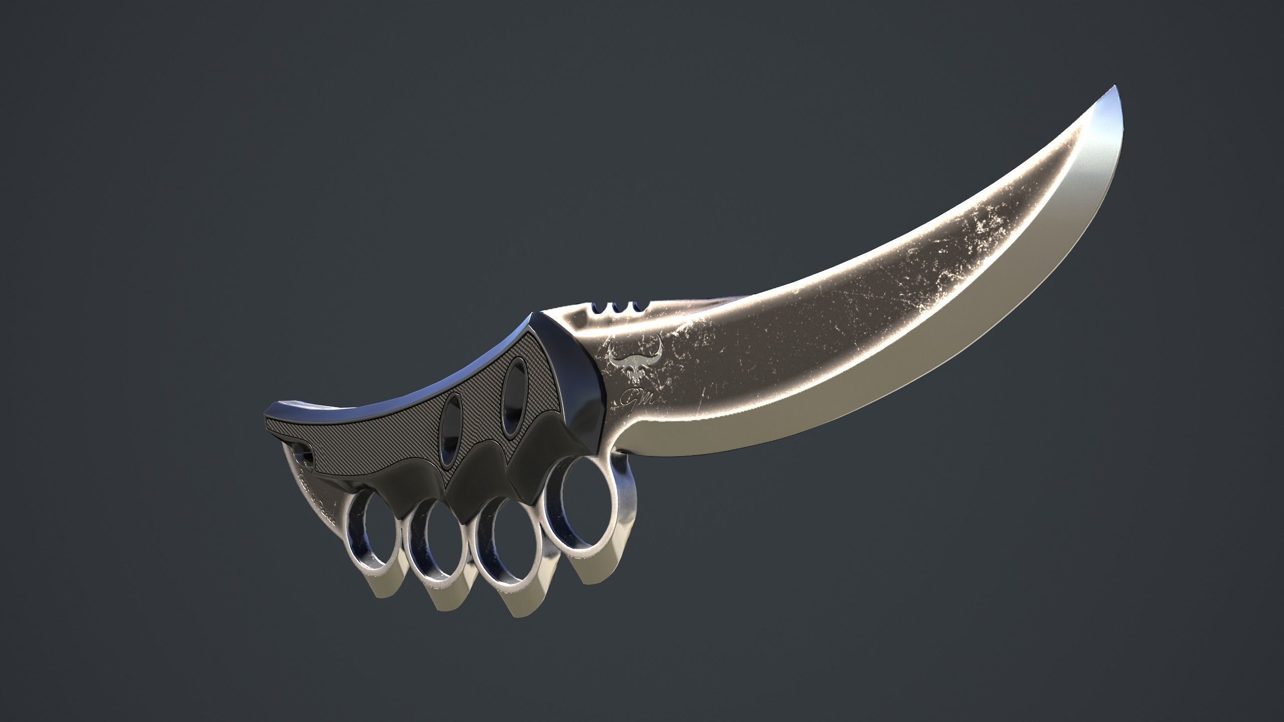 New Design of Knife Low-poly 3D model_1