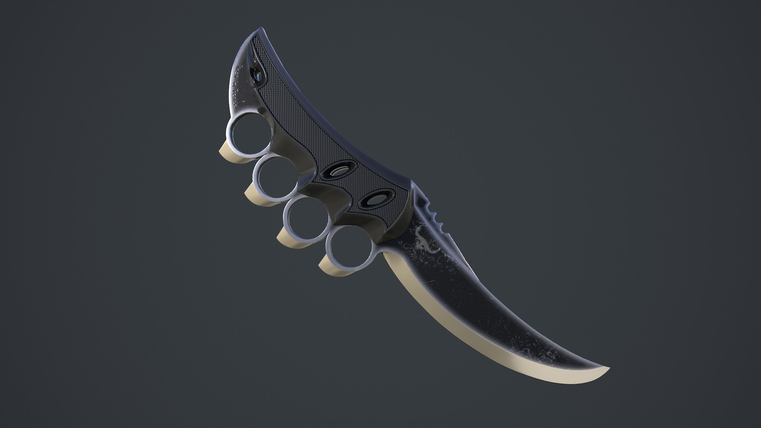 New Design of Knife Low-poly 3D model_9
