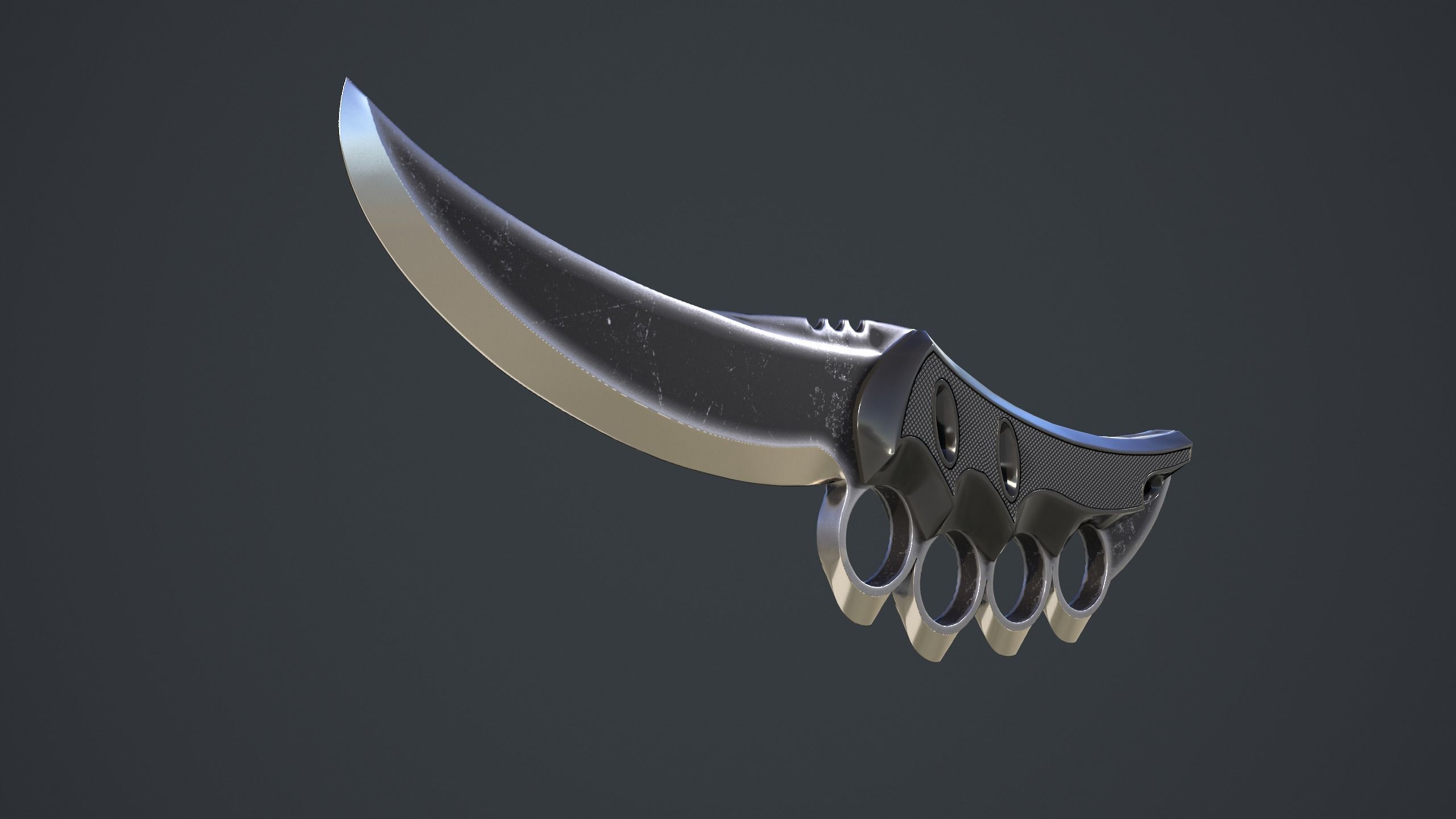 New Design of Knife Low-poly 3D model_4