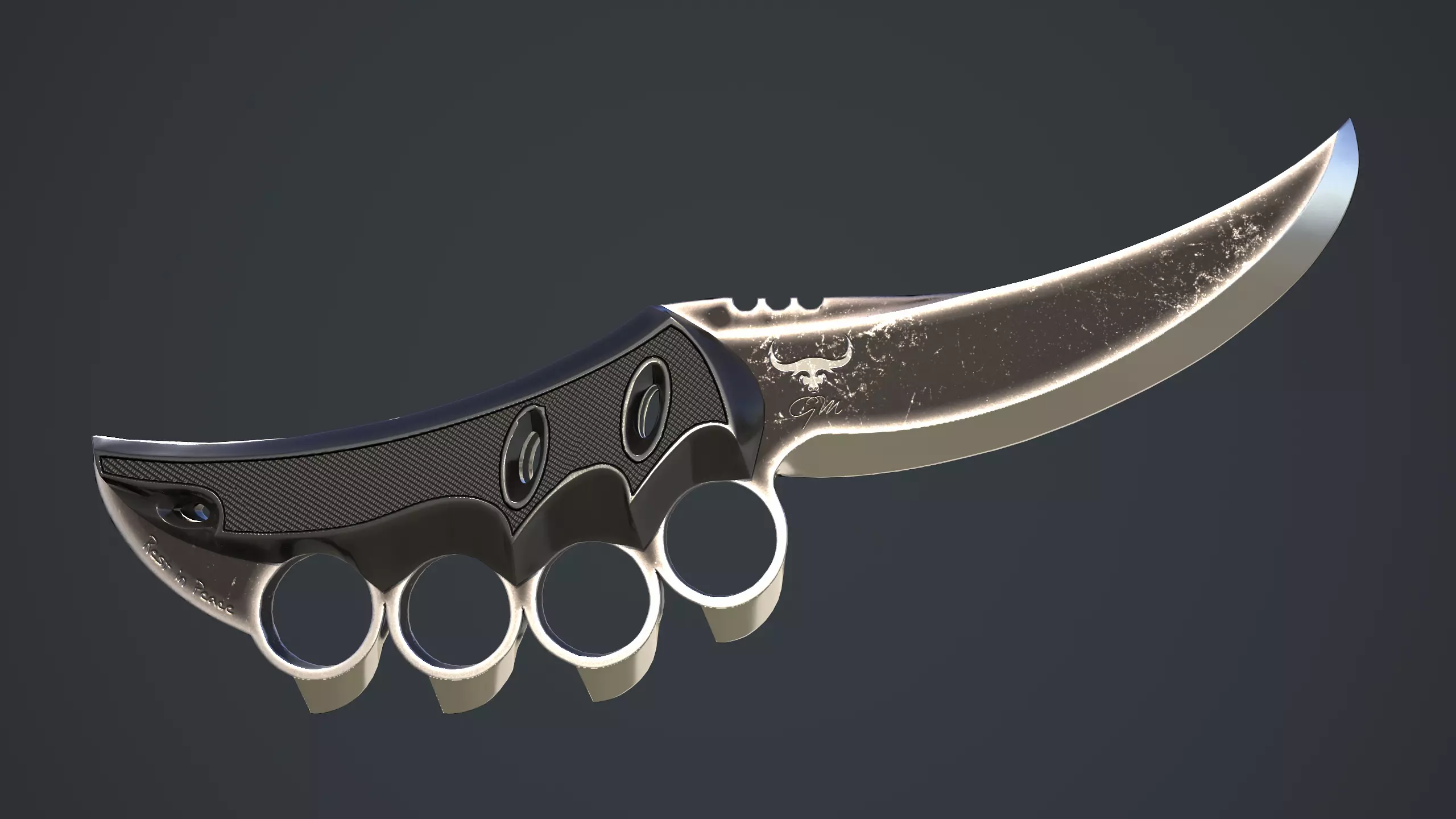 New Design of Knife Low-poly 3D model_0