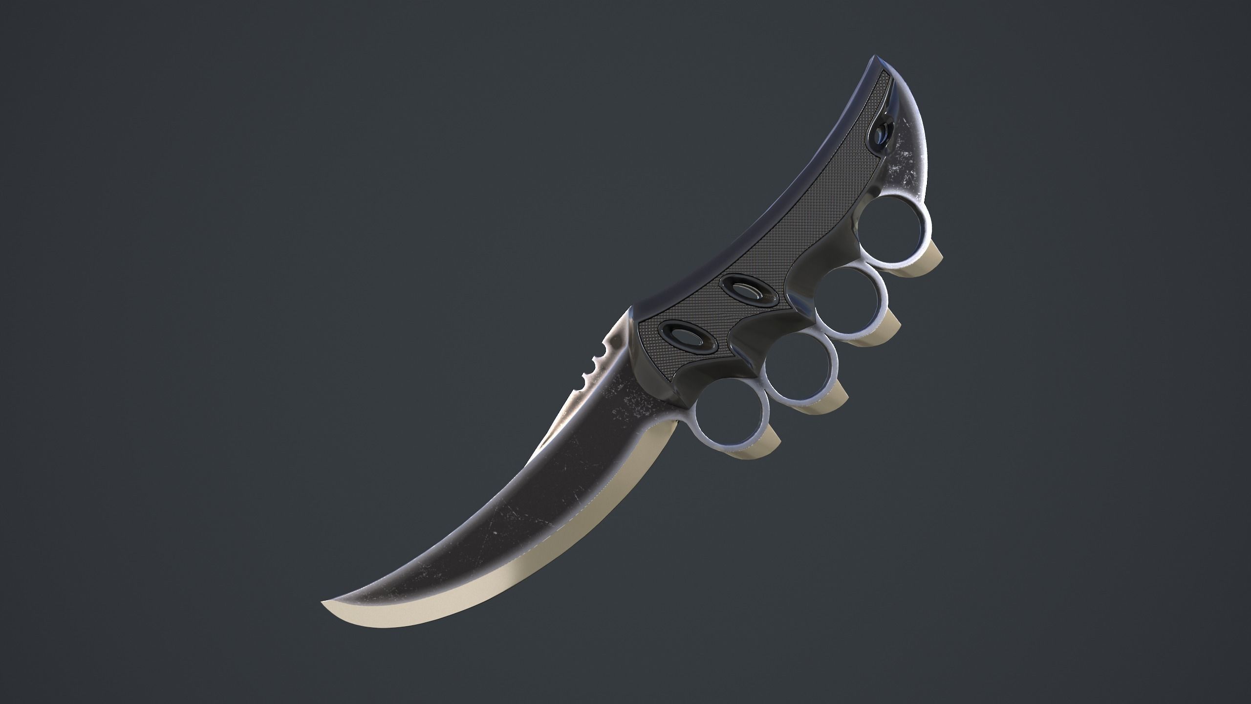 New Design of Knife Low-poly 3D model_2