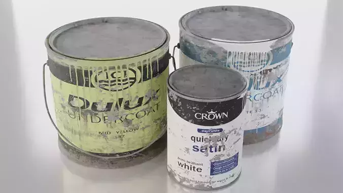 Old Paint Tins - Low-poly PRB  Low-poly 3D model