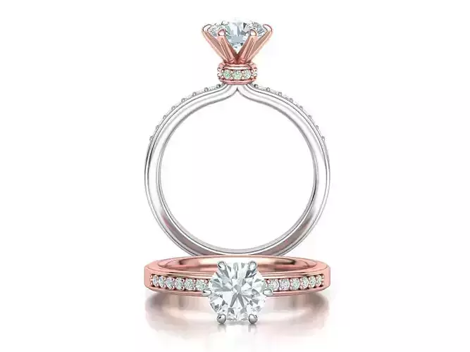 Engagement ring 1CT stone Solitaire ring 3dmodel 3D print model