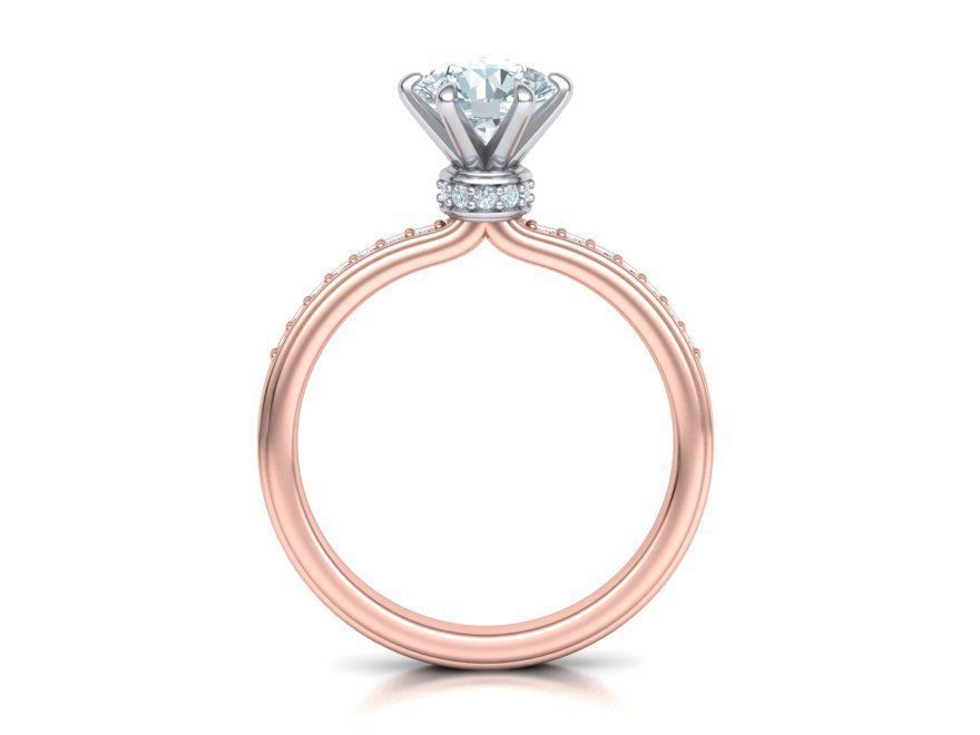 Engagement ring 1CT stone Solitaire ring 3dmodel 3D print model_7