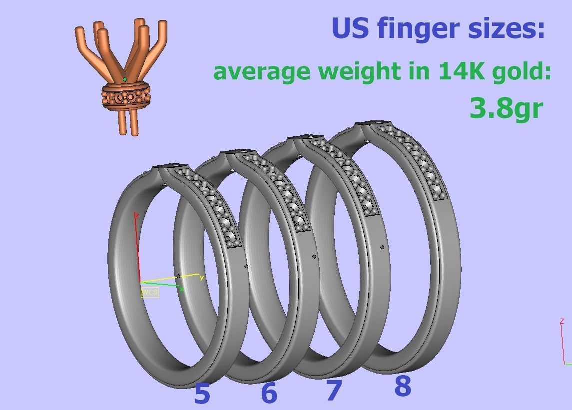 Engagement ring 1CT stone Solitaire ring 3dmodel 3D print model_17