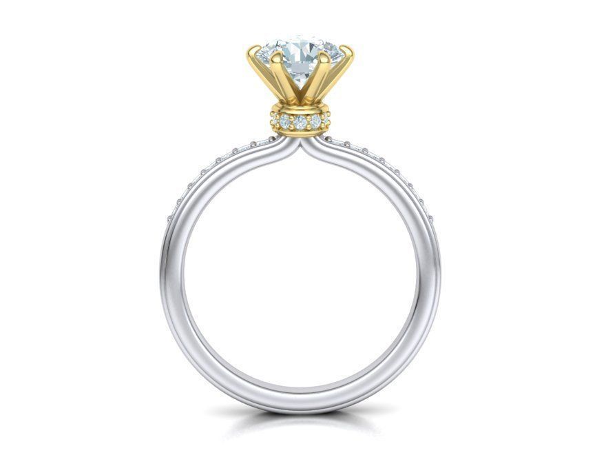 Engagement ring 1CT stone Solitaire ring 3dmodel 3D print model_10