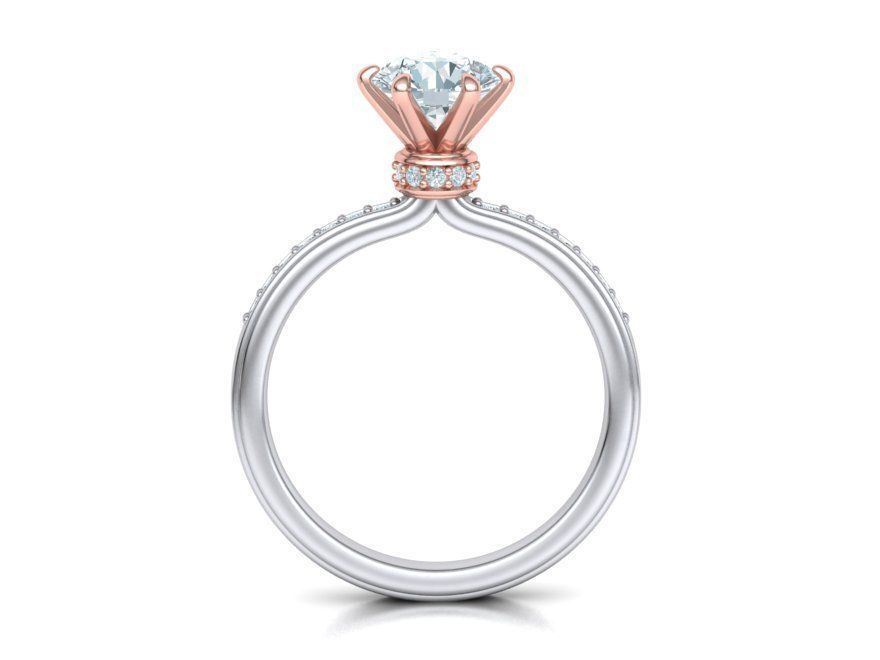 Engagement ring 1CT stone Solitaire ring 3dmodel 3D print model_9