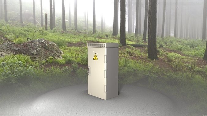 Electrical Distribution Cabinet 18 Low-poly 3D model