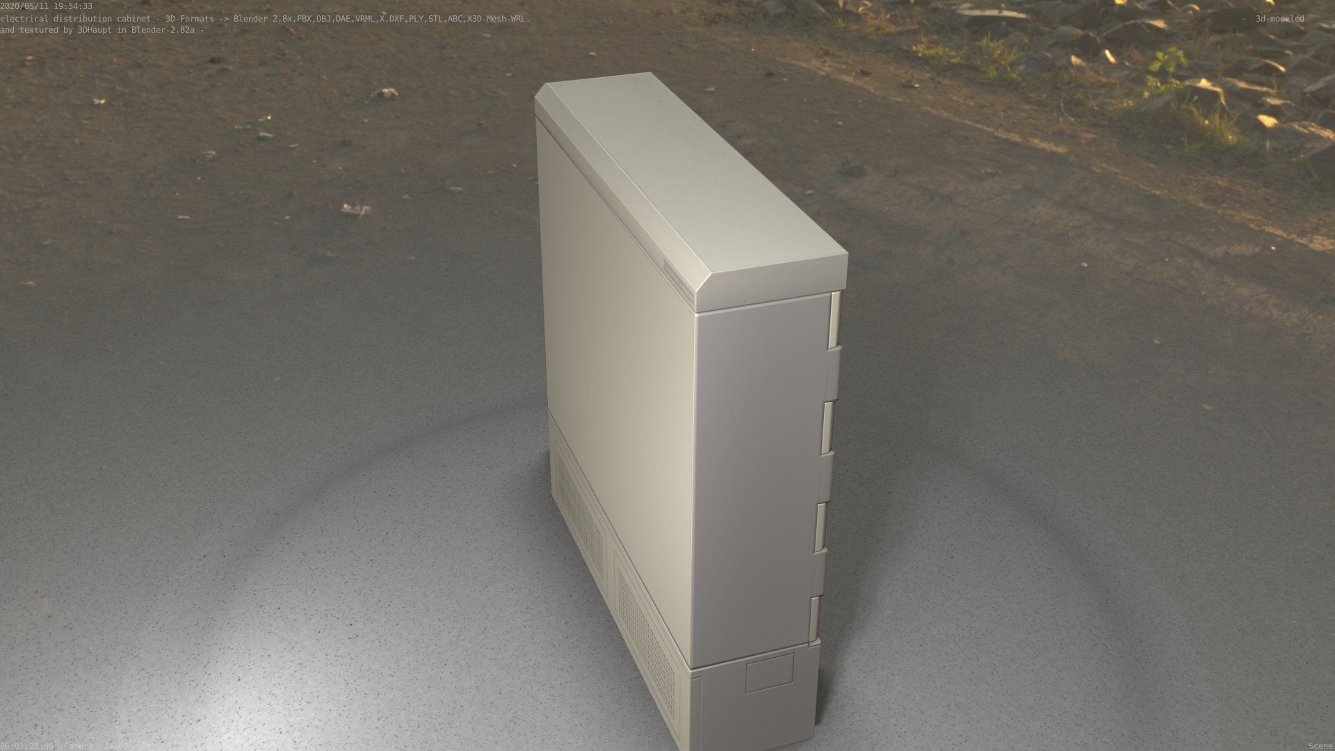 Electrical Distribution Cabinet 20 Low-poly 3D model_36