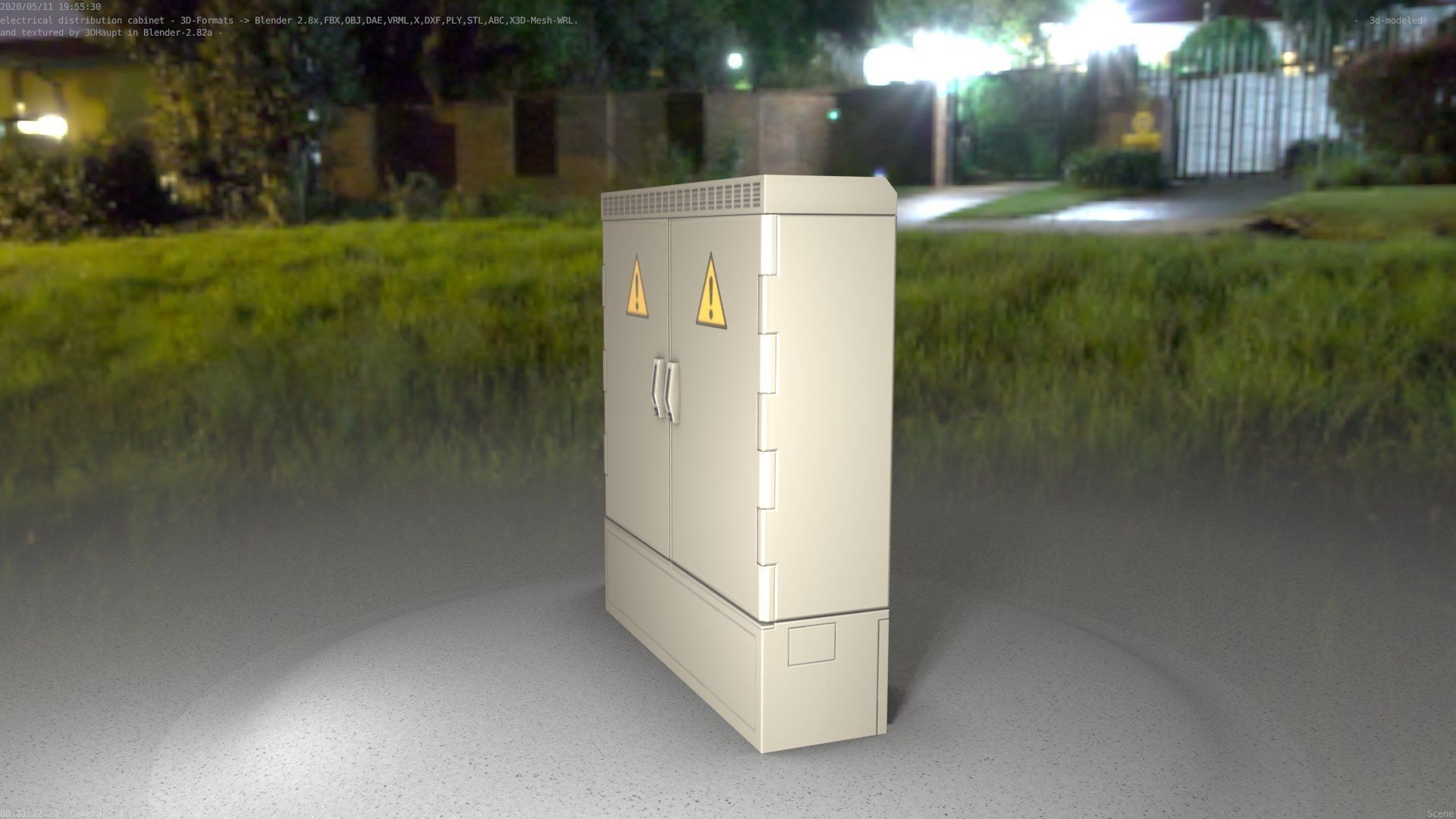 Electrical Distribution Cabinet 20 Low-poly 3D model_91