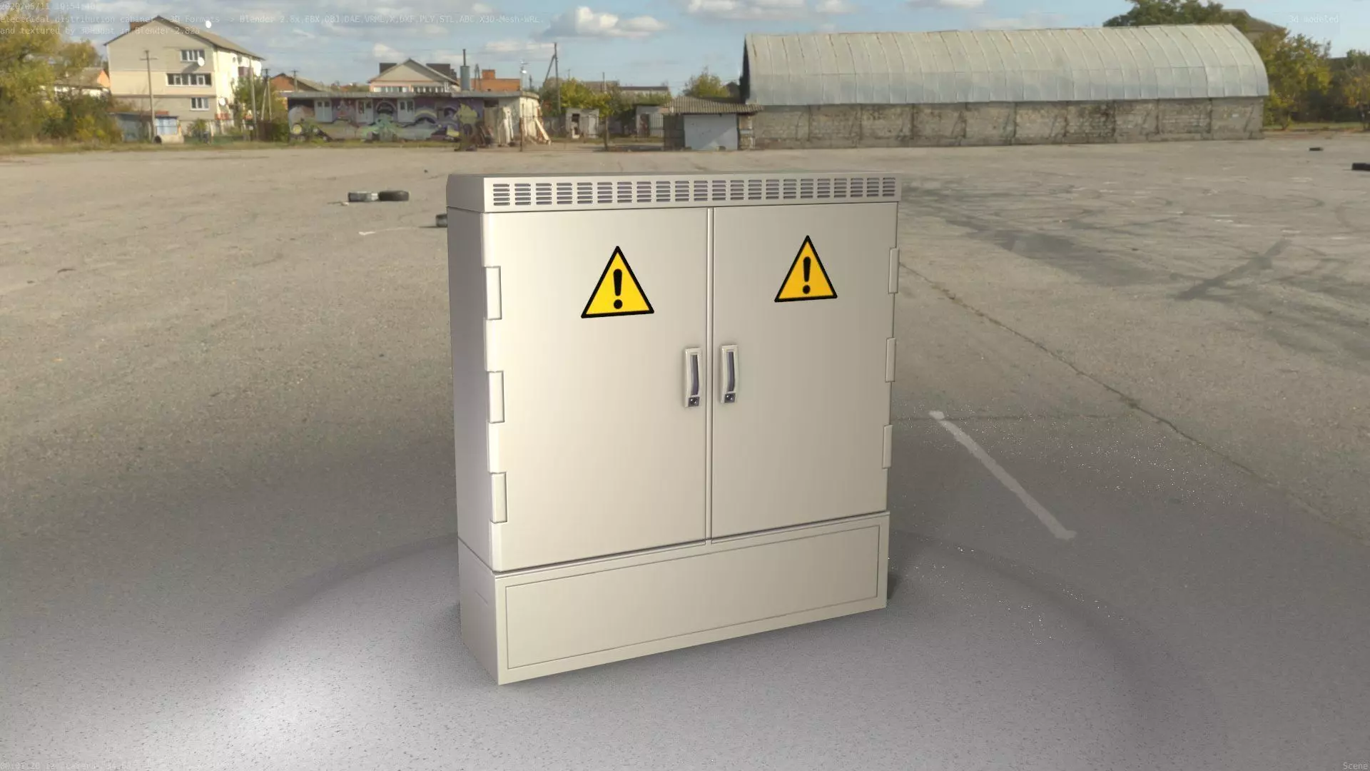 Electrical Distribution Cabinet 20 Low-poly 3D model_0