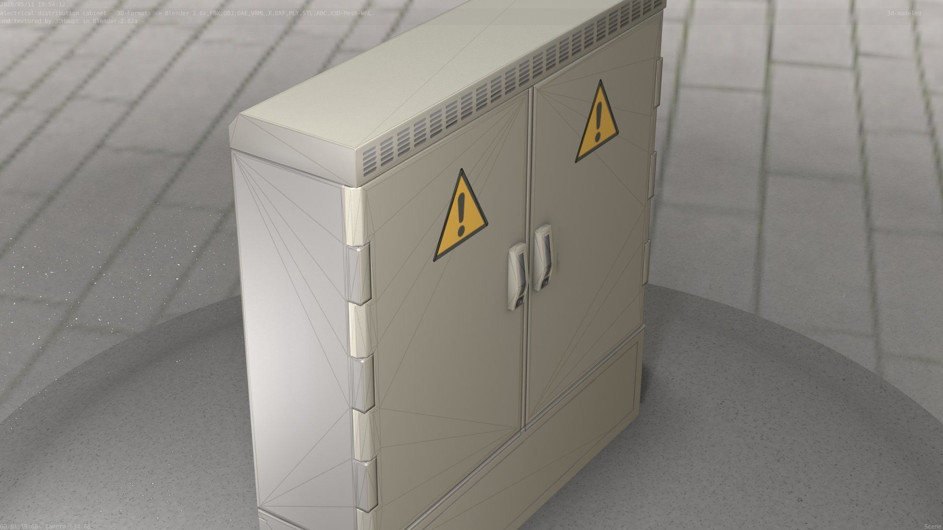 Electrical Distribution Cabinet 20 Low-poly 3D model_15