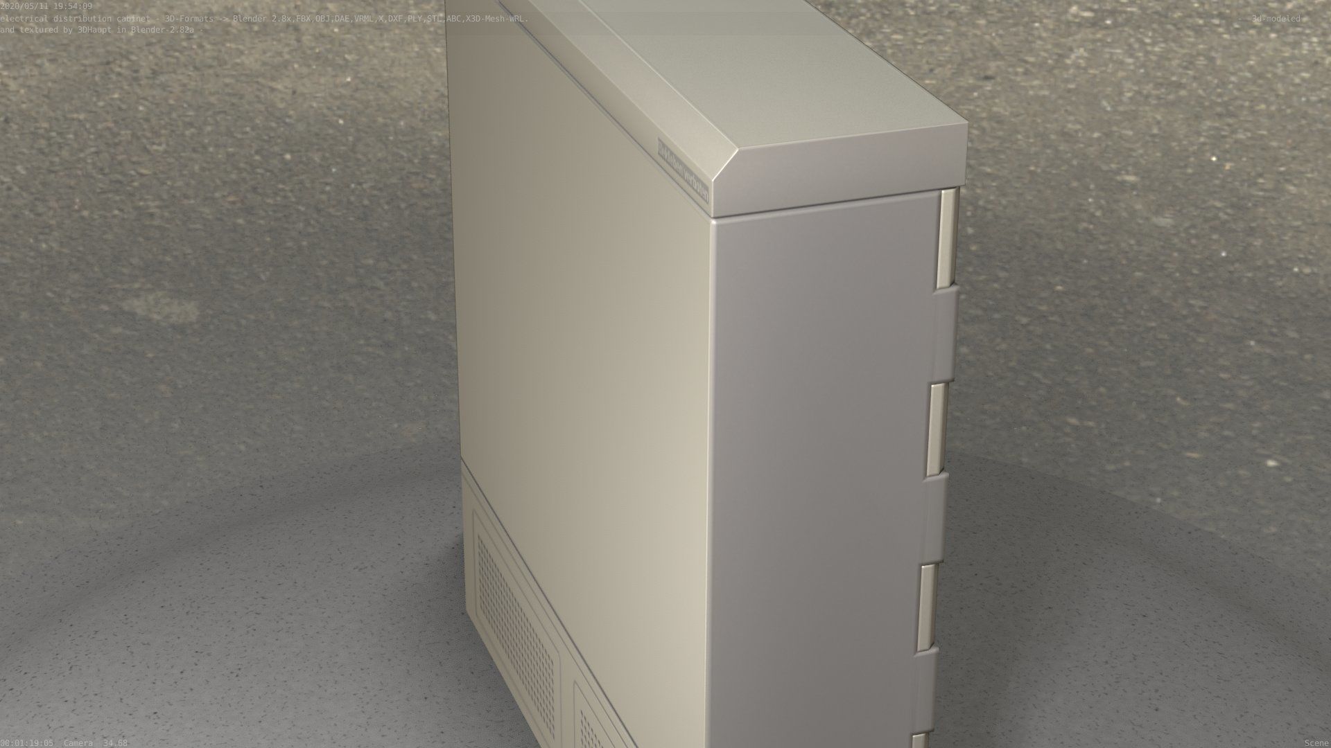 Electrical Distribution Cabinet 20 Low-poly 3D model_12