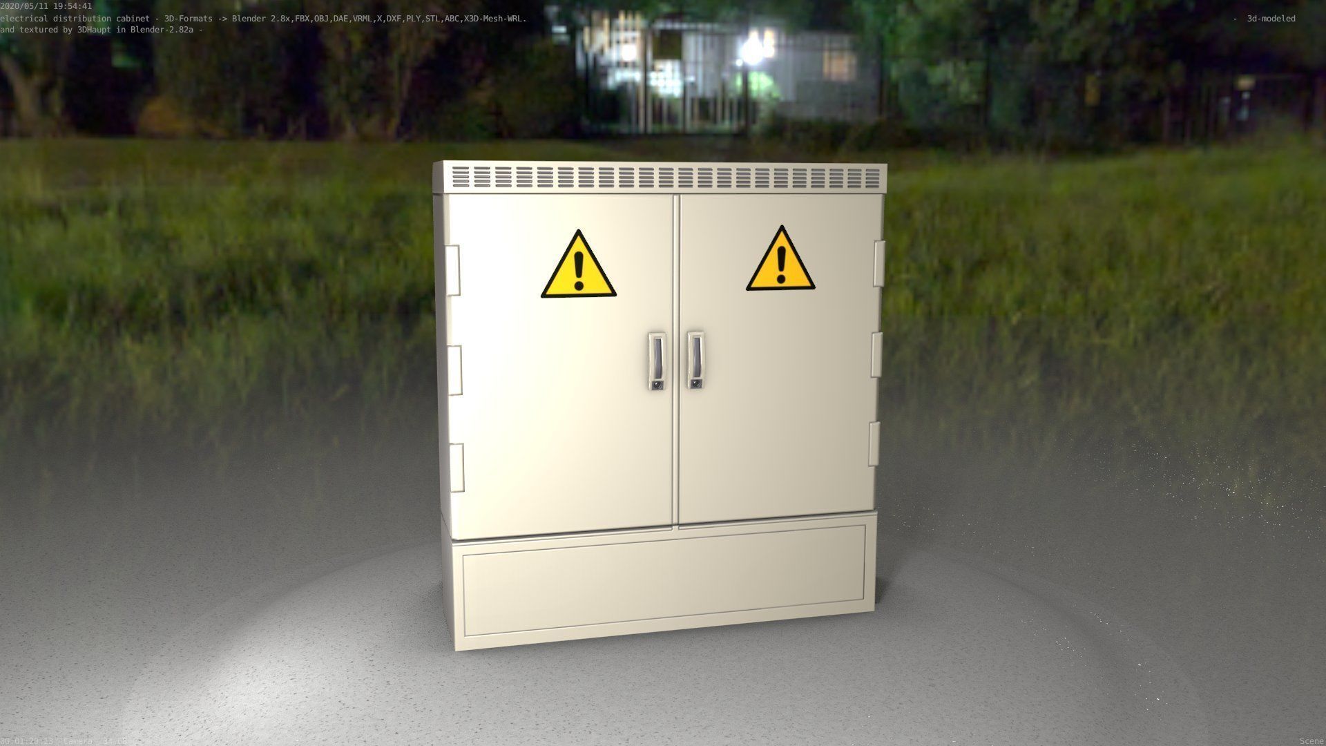 Electrical Distribution Cabinet 20 Low-poly 3D model_4